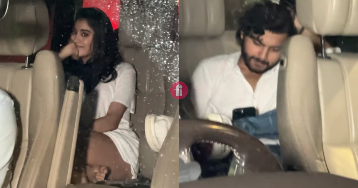 Shikhar Pahariya, Janhvi Kapoor's rumoured boyfriend, is spotted with the actress, who blushes as she greets the paps